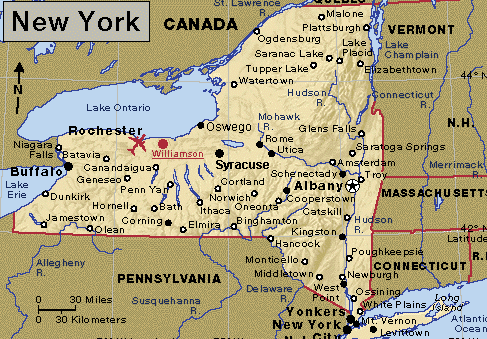 map york state ny upstate border upper nys cities canadian counties unmistakable islands accent inauguration rochester straddle city lawrence states